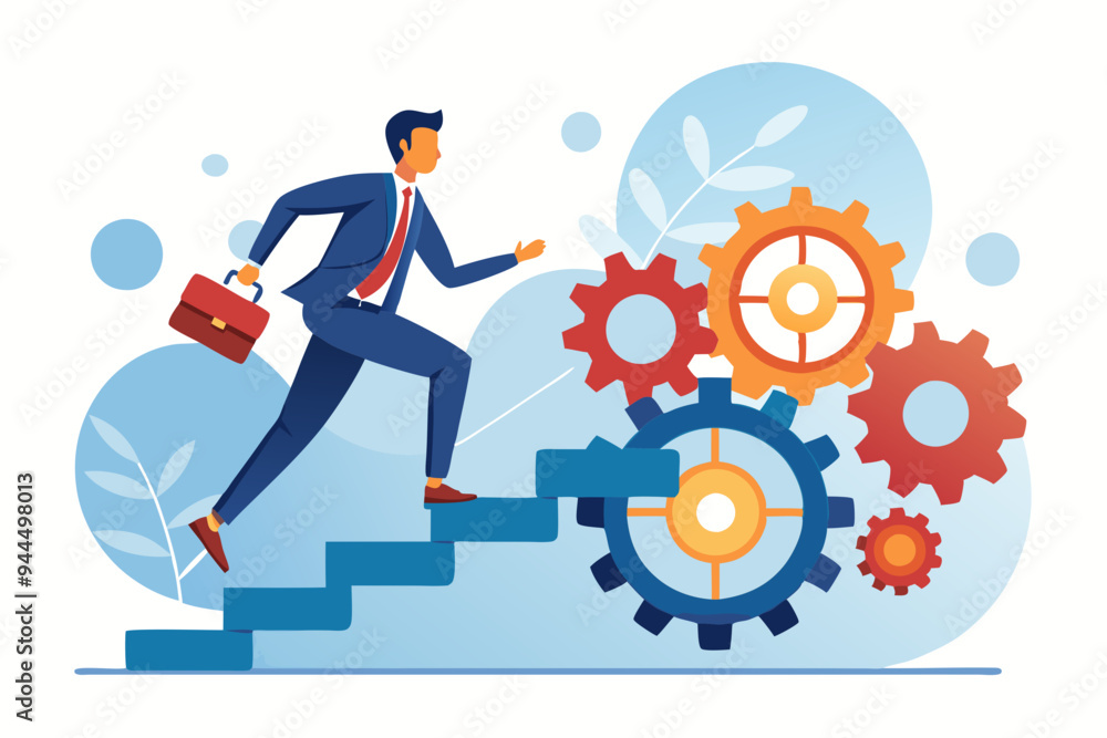 Best practices development, strategy to success or improvement, planning, progress or implementation process, efficiency or productivity concept, businessman running up stair on cogwheel gears system
Best practices development, strategy to success or improvement, planning, progress or implementation process, efficiency or productivity concept, businessman running up stair on cogwheel gears system