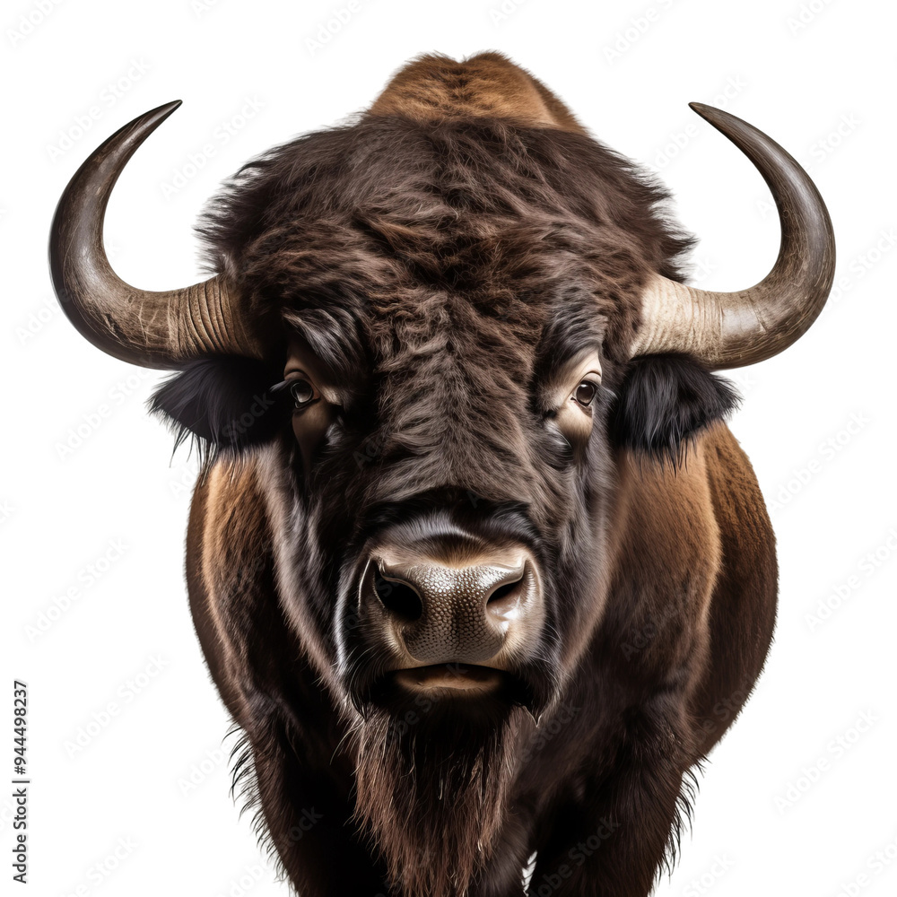 close up of a buffalo isolated on white background close up of a buffalo isolated on white background
