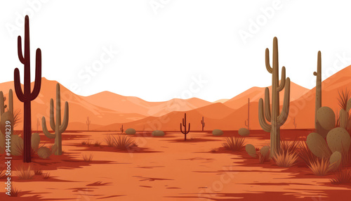 PNG Desert landscape border, transparent background