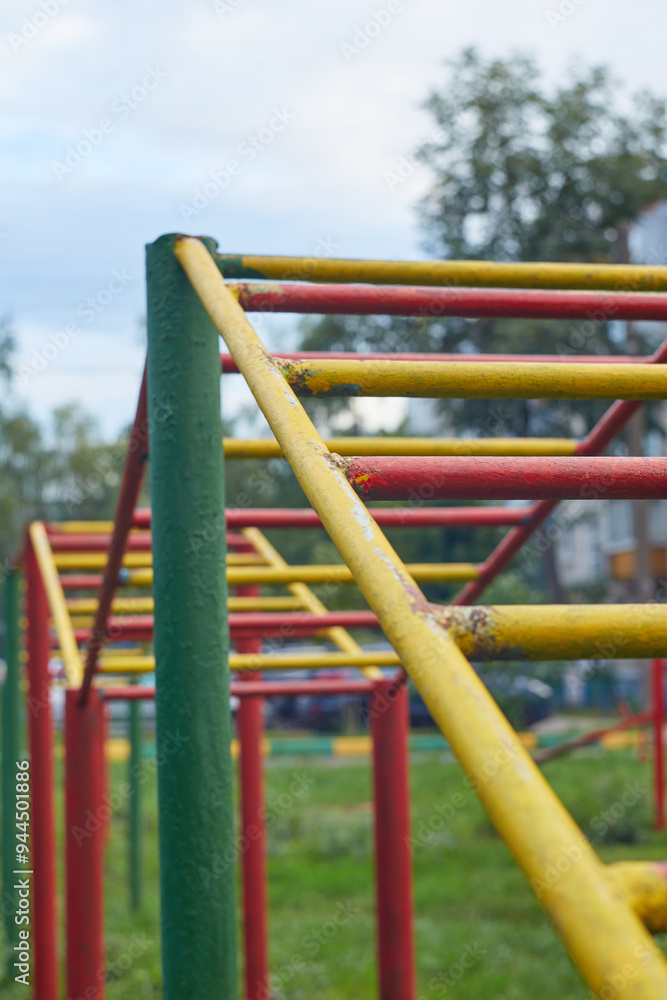 Free gym with outdoor exercise equipment.