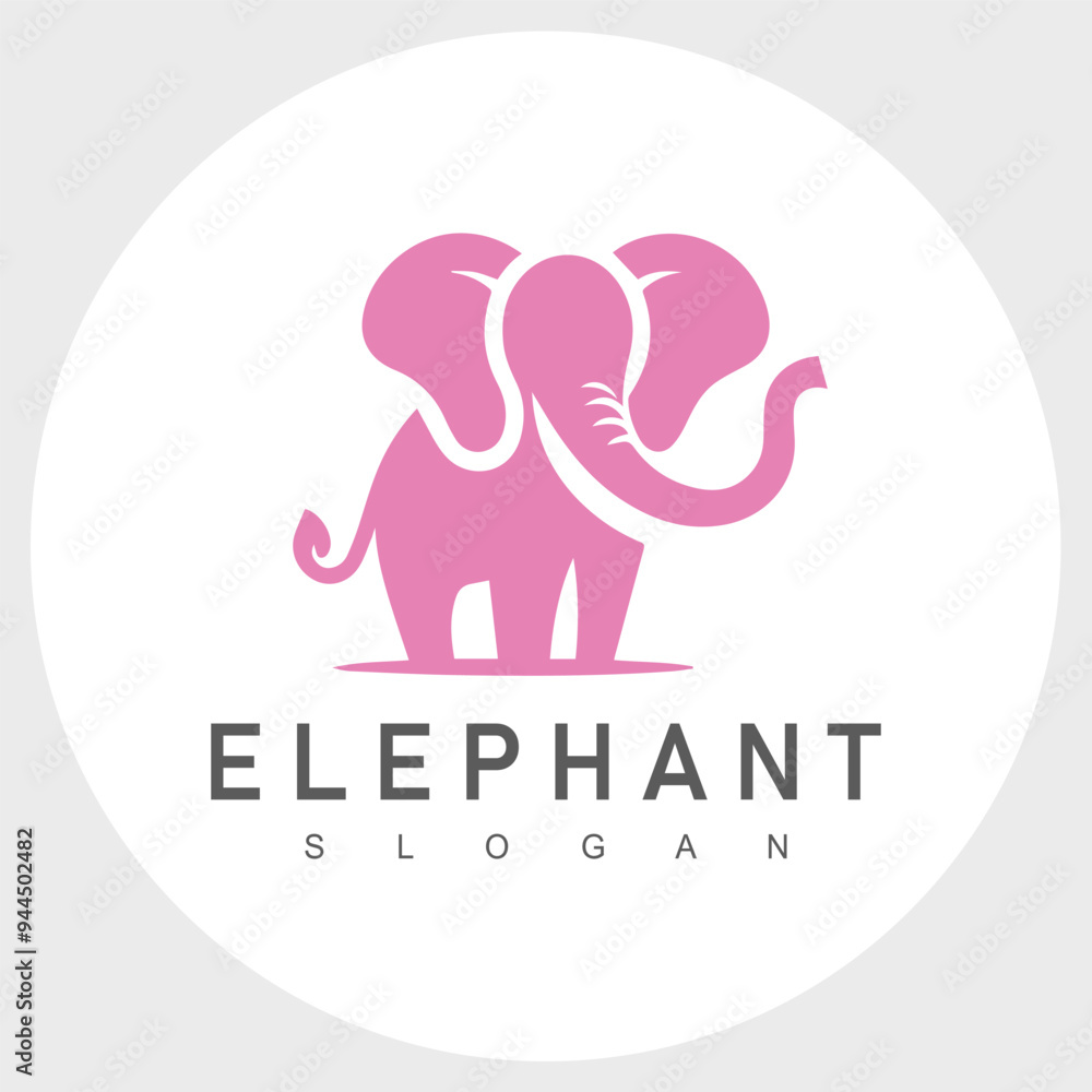 Obraz premium Cute elephant logo design vector