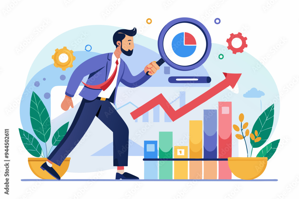 Benchmark performance or KPI key performance indicator, metrics or measurement to measure success, result evaluation, analysis or comparison concept, businessman magnify benchmark metric graph scale.
Benchmark performance or KPI key performance indicator, metrics or measurement to measure success, result evaluation, analysis or comparison concept, businessman magnify benchmark metric graph scale.
