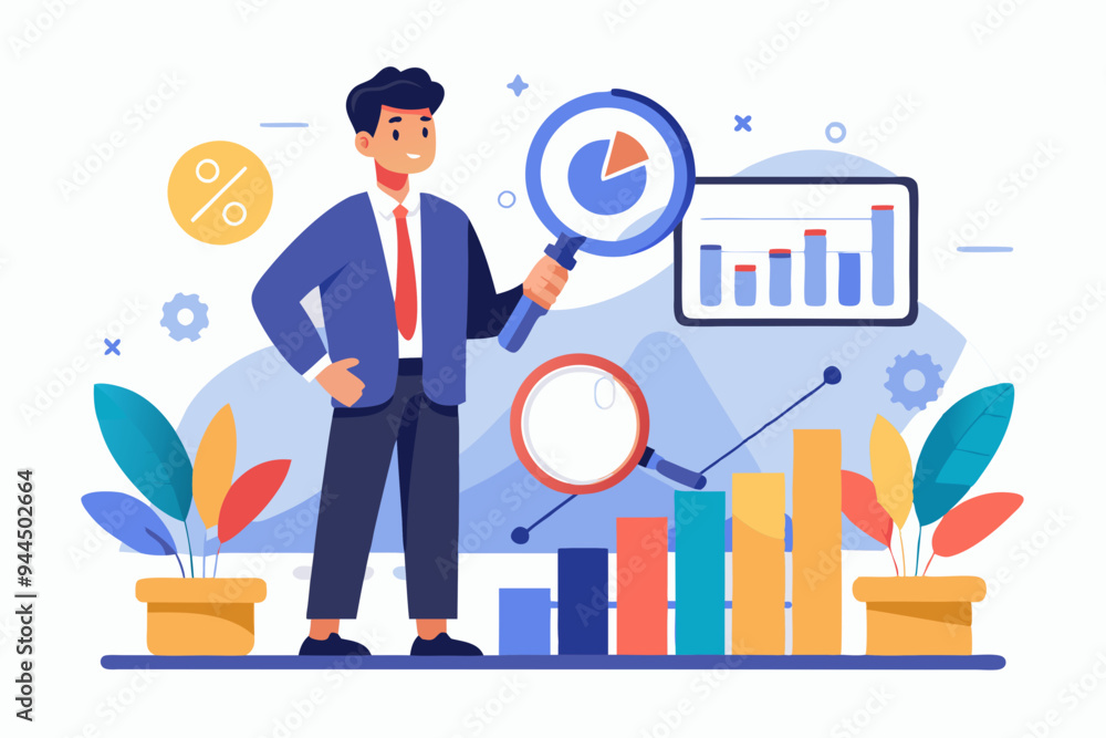 Benchmark performance or KPI key performance indicator, metrics or measurement to measure success, result evaluation, analysis or comparison concept, businessman magnify benchmark metric graph scale.
Benchmark performance or KPI key performance indicator, metrics or measurement to measure success, result evaluation, analysis or comparison concept, businessman magnify benchmark metric graph scale.