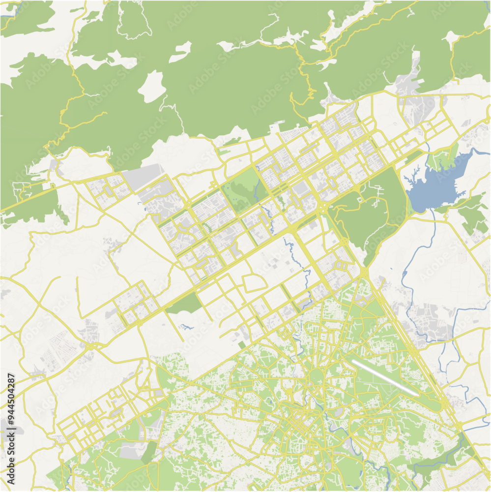 Fototapeta premium Road map of Islamabad in Pakistan. Contains layered vector with roads water, parks, etc.