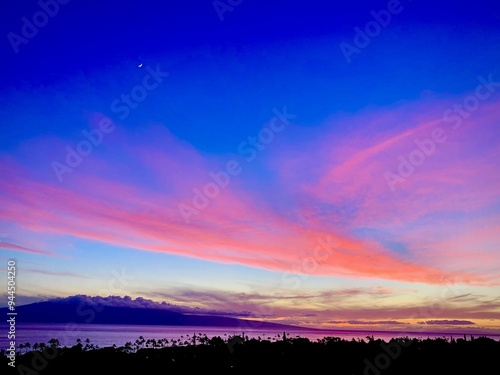 Sunset over the ocean 