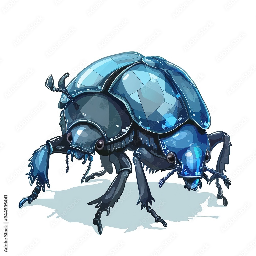 Naklejka premium dung beetle Ice element animal cartoon isolated whitebackground 16:9