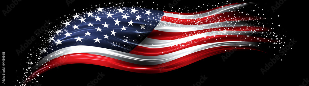 American flag waving against a black backdrop American flag waving against a black backdrop