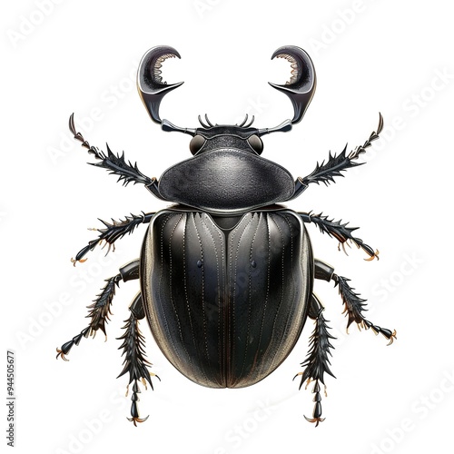 dung beetle Metal element animal cartoon isolated whitebackground 16:9