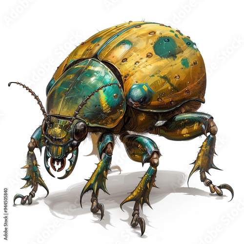 dung beetle Seer Occupation fantasy animal cartoon isolated whitebackground