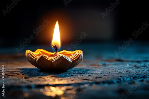 Diwali and the spread of hope, illustrated with a single diya lighting up a dark room, symbolizing the spread of light and goodness