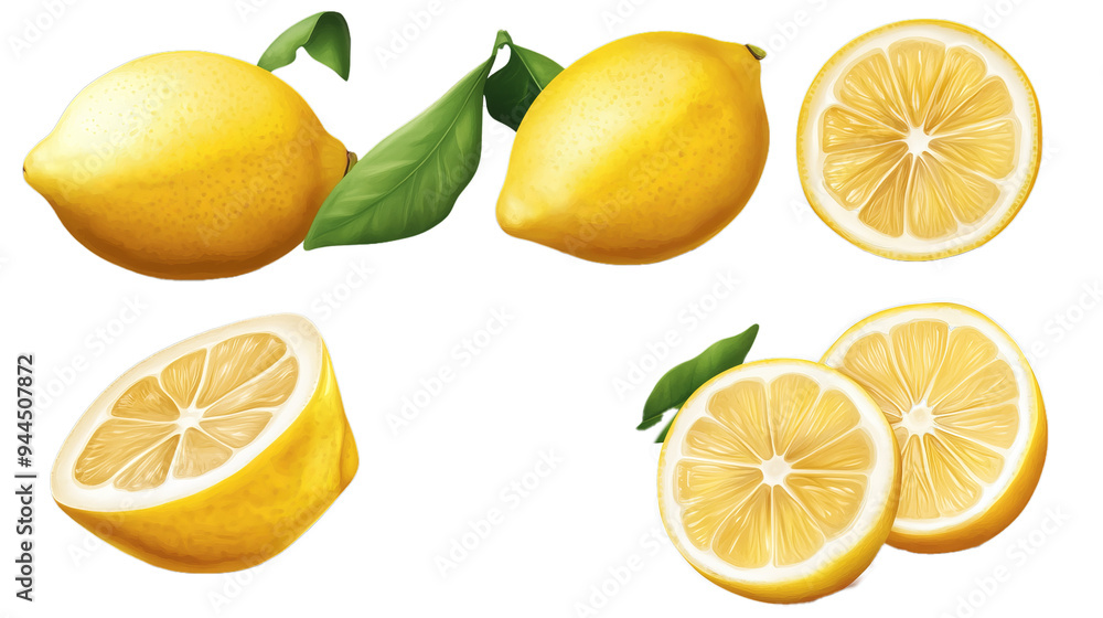 et of lemon on isolate on transparency background png