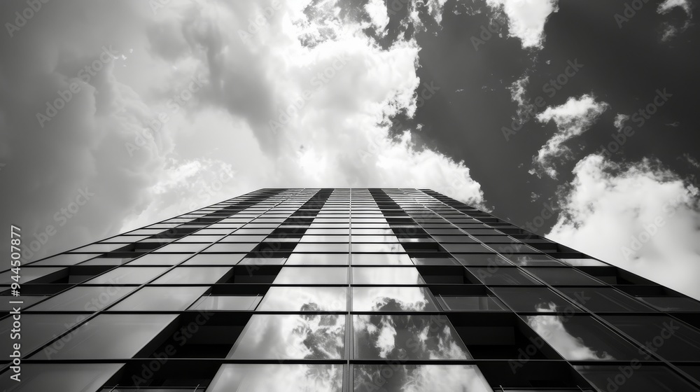 The Sleek And Polished Facade Of An Urban Office Building The Sleek And Polished Facade Of An Urban Office Building