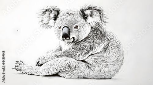 Koala Sitting Down Drawing