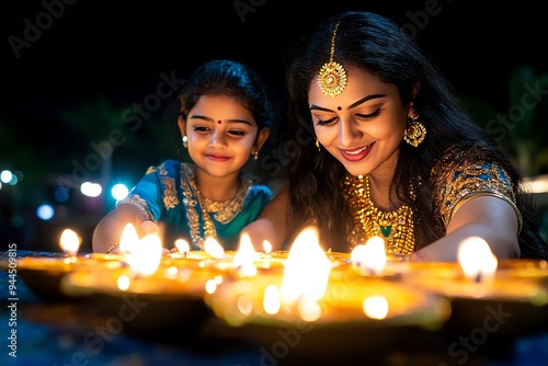 Diwali as a time of togetherness, captured in a heartwarming photo of families and neighbors gathering to celebrate photo