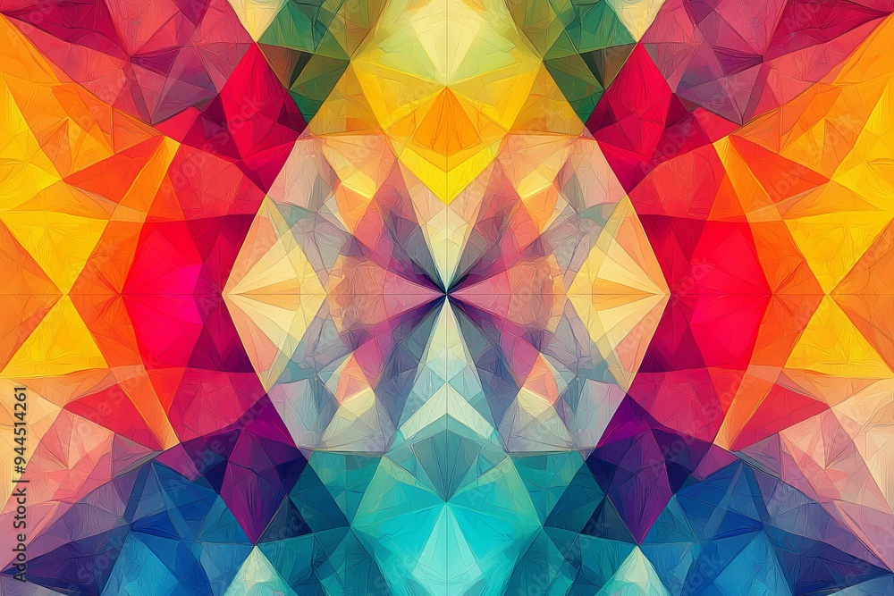 Obraz premium Abstract Geometric Pattern with Vibrant Colors created with Generative AI