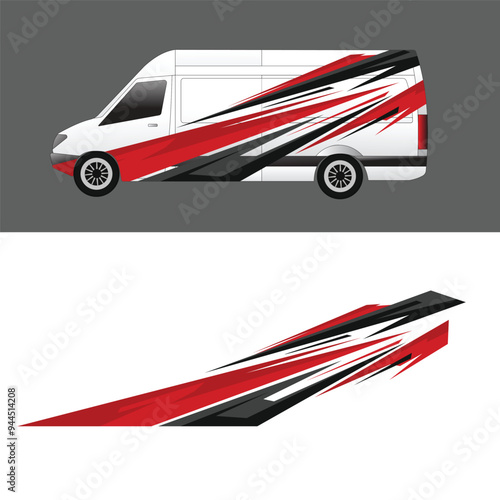 vector design sticker wrap body car van cargo delivery