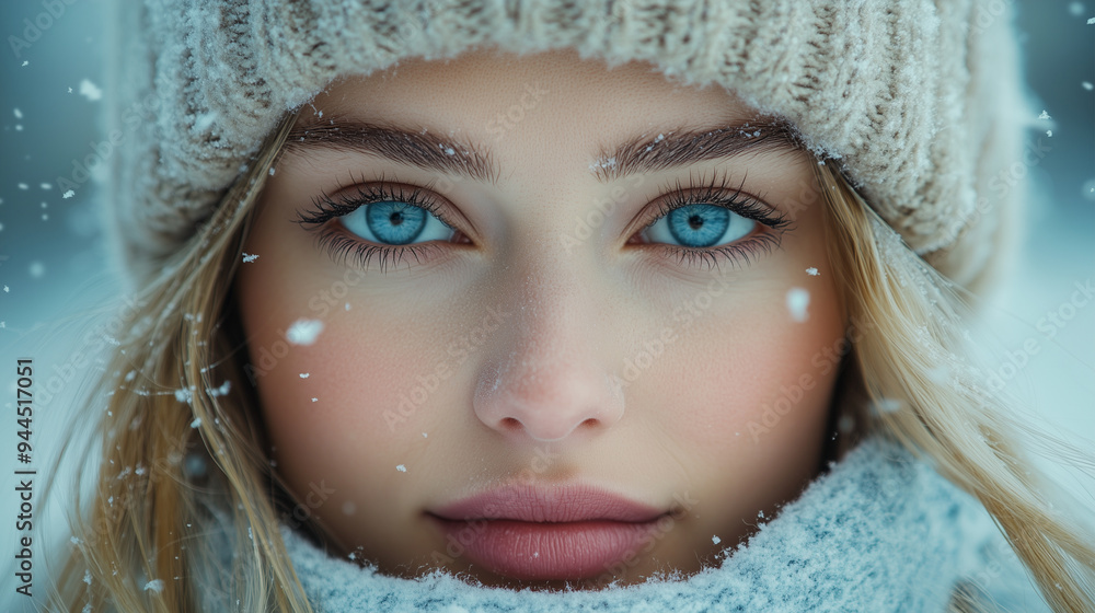 A portrait of an attractive woman wearing winter , with warm colors and soft lighting. A portrait of an attractive woman wearing winter , with warm colors and soft lighting.