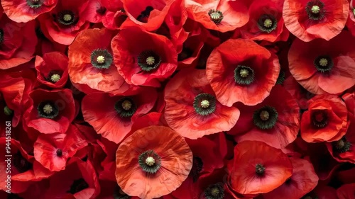 red poppy flowers background, symbol for remembrance, memorial, anzac day