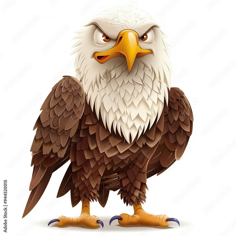Obraz premium Eagle Awe emotion fantasy animal cartoon isolated whitebackground