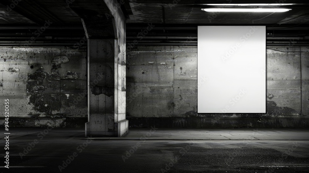 Fototapeta premium Blank Billboard Underneath Bridge.