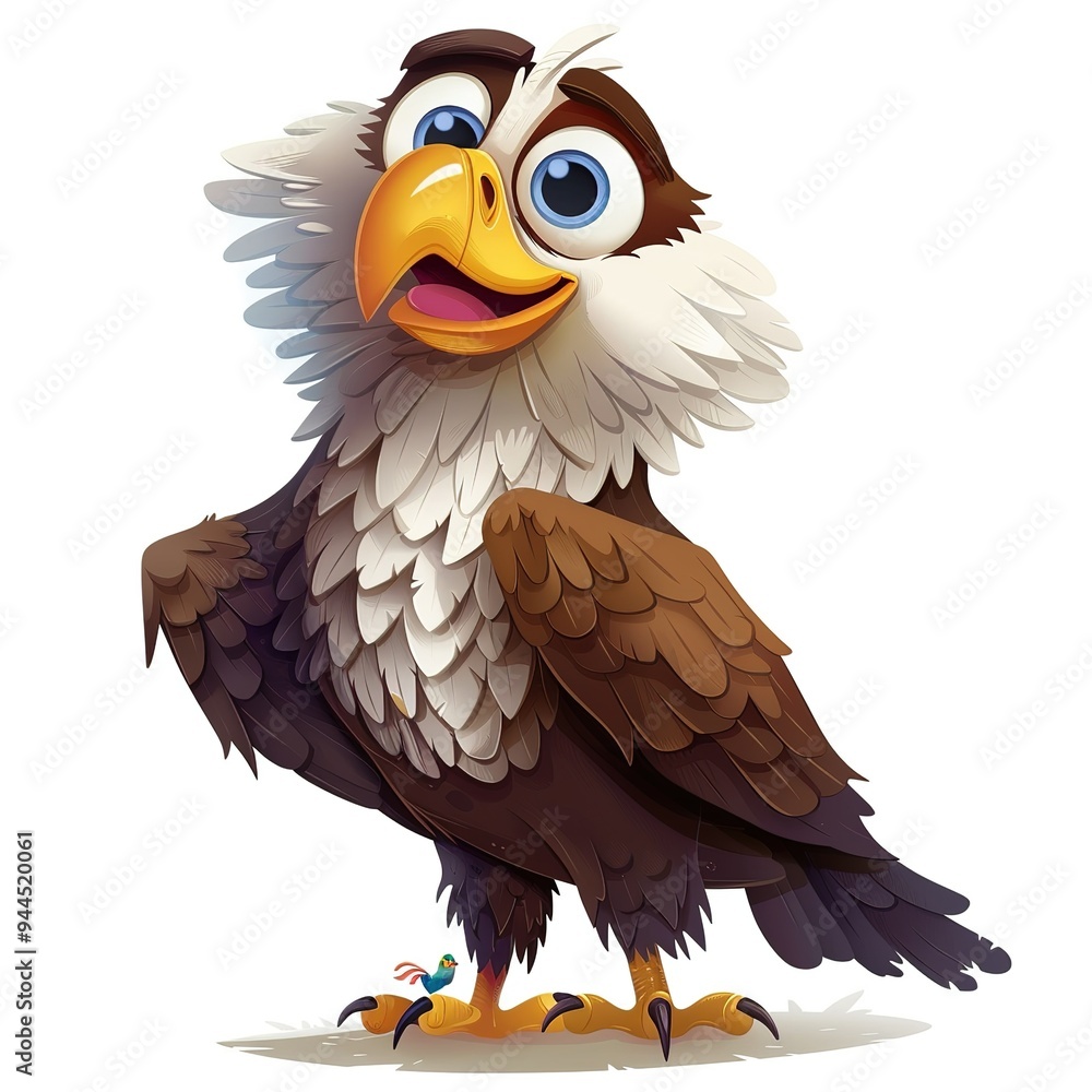 Naklejka premium Eagle Awe emotion fantasy animal cartoon isolated whitebackground