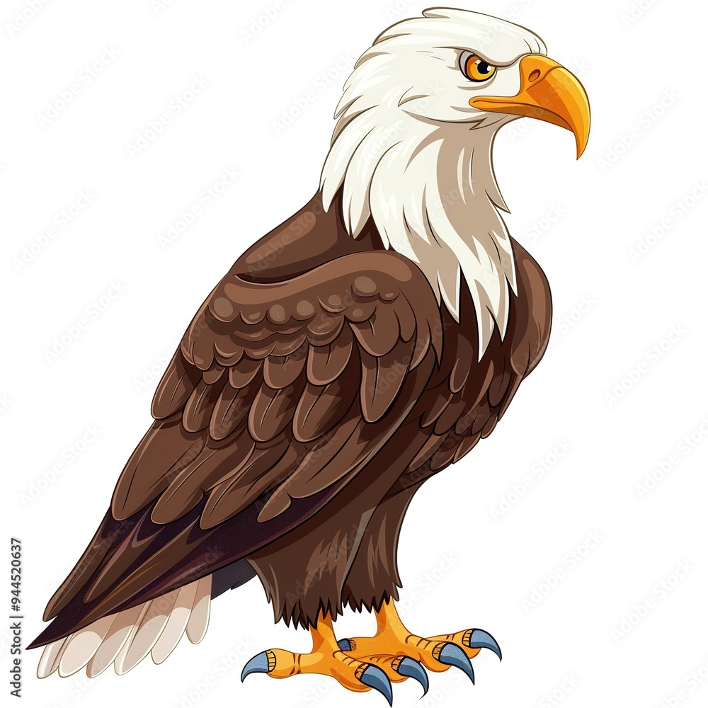 Fototapeta premium Eagle Earth animal cartoon isolated whitebackground