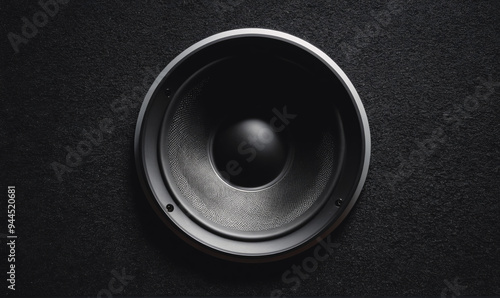 A close-up shot of a speaker cone, capturing the intricate details of its design