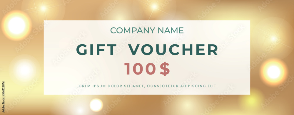Gift certificate template on glittering gold background. Cover for advertising. Gift certificate template on glittering gold background. Cover for advertising.