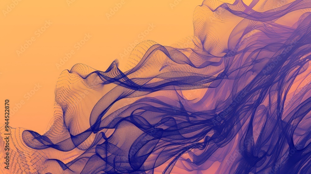 Abstract Orange and Purple Swirling Lines Background. Abstract Orange and Purple Swirling Lines Background.