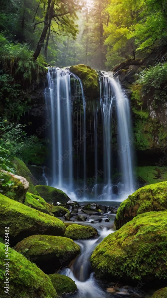 Naklejka premium mountain lake in the morning