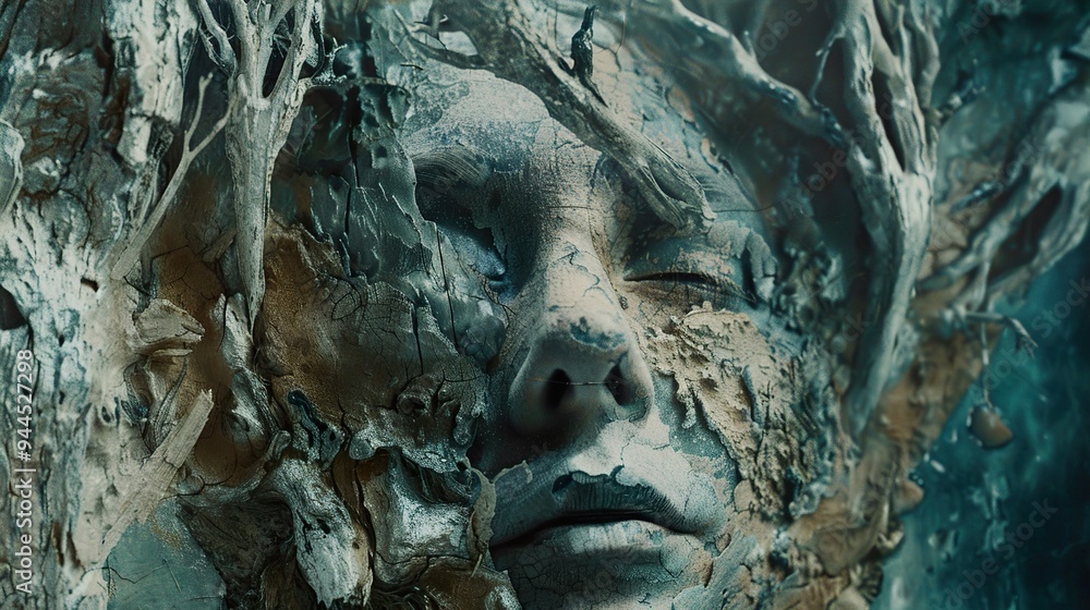 Surreal Abstract Face Art: Dreamy Texture and Fantasy Surreal Abstract Face Art: Dreamy Texture and Fantasy
