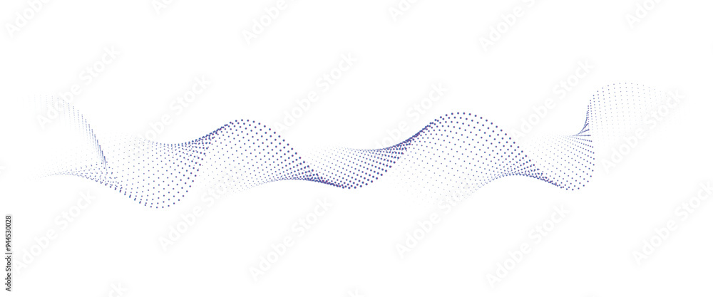 Flowing Dot Wave halftone gradient pattern on transparent background. Flowing Dot Wave halftone gradient pattern on transparent background.
