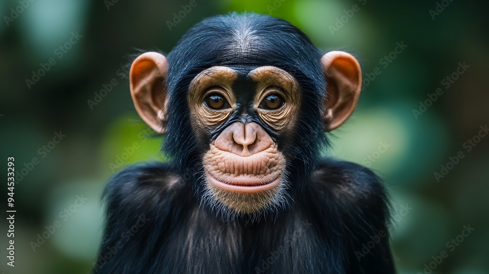 Curious Chimpanzee Primate Closeup Portrait in Natural Habitat Curious Chimpanzee Primate Closeup Portrait in Natural Habitat