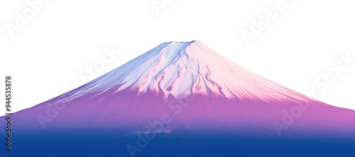 PNG Vibrant snow-capped mountain border, transparent background