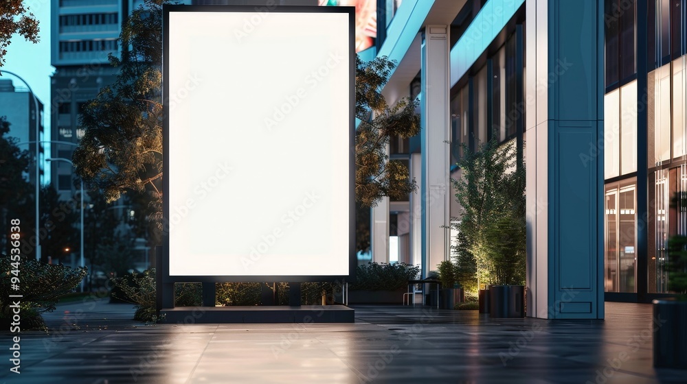Blank Billboard Cityscape Night. Blank Billboard Cityscape Night.