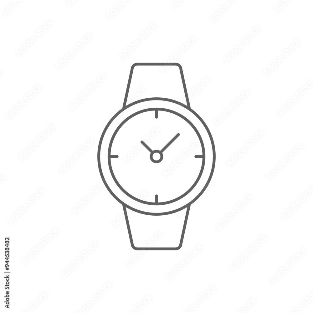 Wrist watch icon. Simple outline style. Wristwatch, modern, shape, business, clock, face, accessory, equipment, time concept. Thin line symbol. Vector illustration isolated. Editable stroke. Wrist watch icon. Simple outline style. Wristwatch, modern, shape, business, clock, face, accessory, equipment, time concept. Thin line symbol. Vector illustration isolated. Editable stroke.