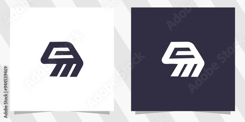 letter cm mc logo design vector