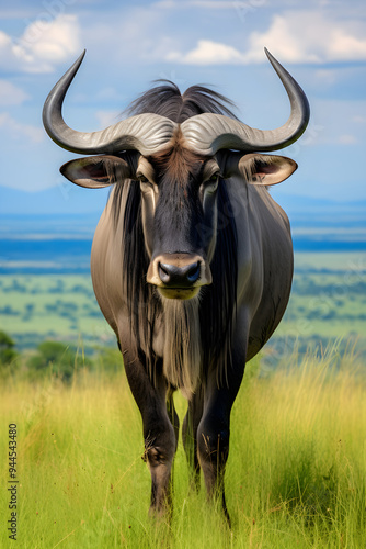 Sophisticated capture of Gnu Wildebeest roaming freely in the wilderness- a stunning urbanized appreciation of the natural world.