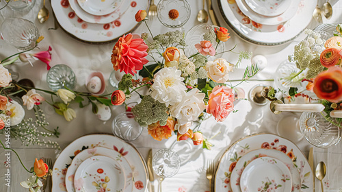 Easter tablescape decoration, floral holiday table decor for family celebration, spring flowers, Easter eggs, Easter bunny and vintage dinnerware, English country and home styling