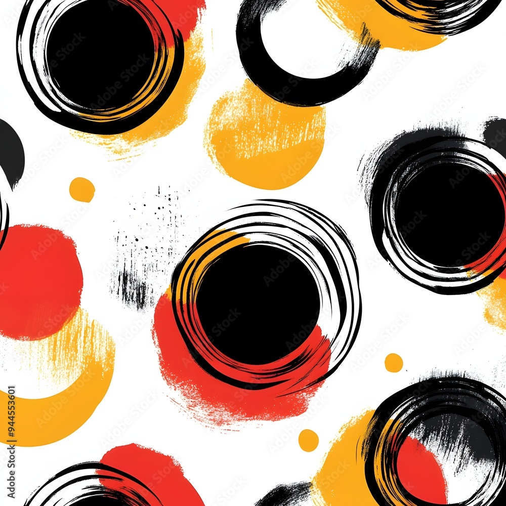 148. **Create a seamless pattern with bold, abstract circles in a high-contrast, modern design.** 148. **Create a seamless pattern with bold, abstract circles in a high-contrast, modern design.**