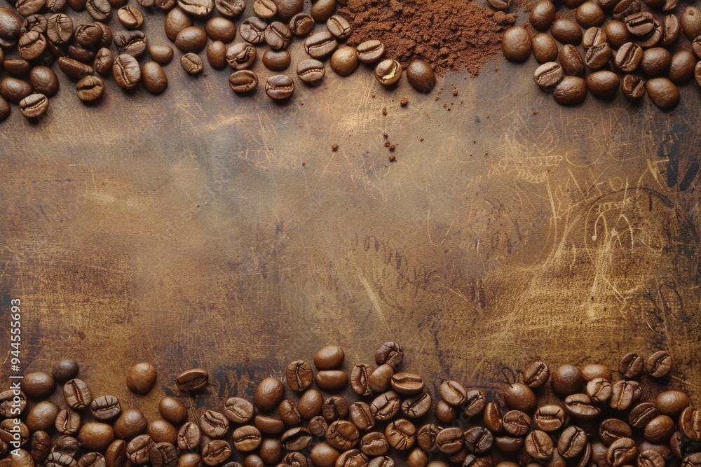 Elegant coffee-themed backdrop with space for creative text and warm earthy tones suitable for various designs Elegant coffee-themed backdrop with space for creative text and warm earthy tones suitable for various designs