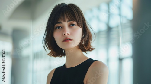 Free Download ファッションモデルの若い女性 黒い服 - GFXLoad