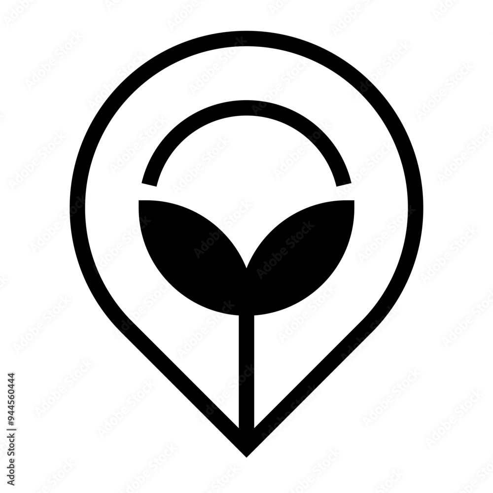 Eco Location Pin Ecology Single Icon Glyph Style Eco Location Pin Ecology Single Icon Glyph Style