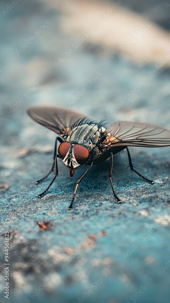 Obraz premium Fly isolated on metal background