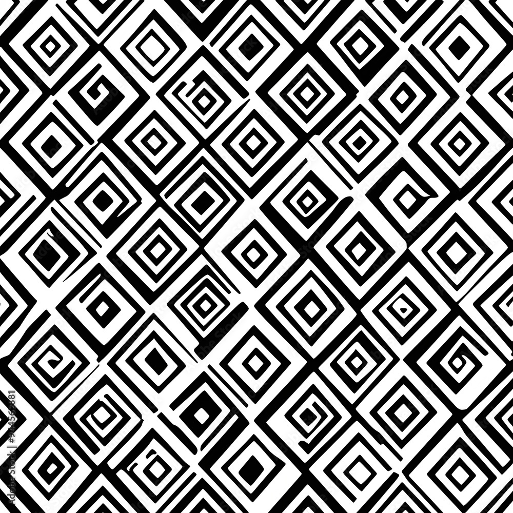 119. **Design a seamless pattern featuring modern, geometric diamonds in a classic, black and white.** 119. **Design a seamless pattern featuring modern, geometric diamonds in a classic, black and white.**