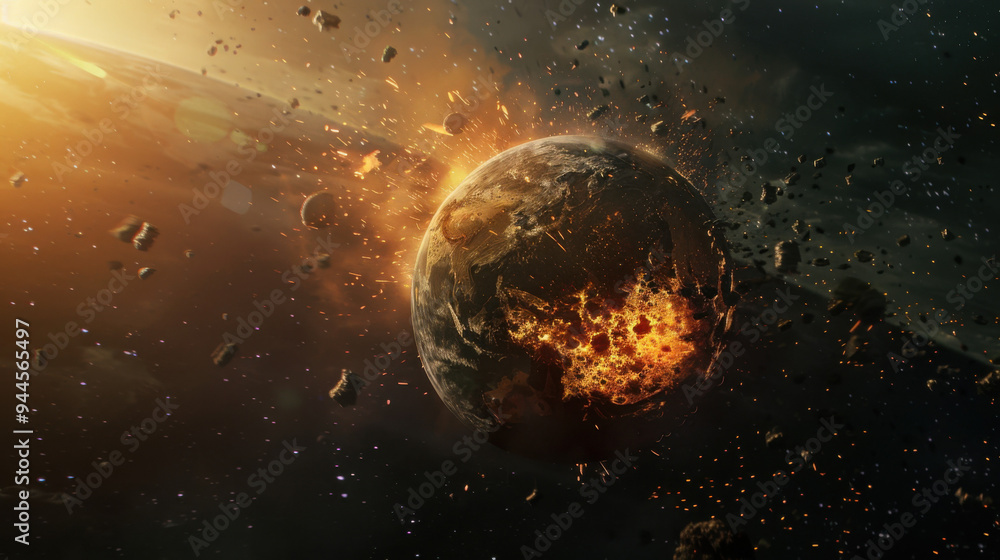 Obraz premium creation of the earth, cinematic image