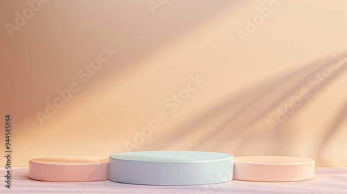 pastel podium with soft lighting