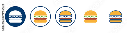 Hamburger icon vector isolated on white background. Burger and hamburger icon. Fast food vector icon