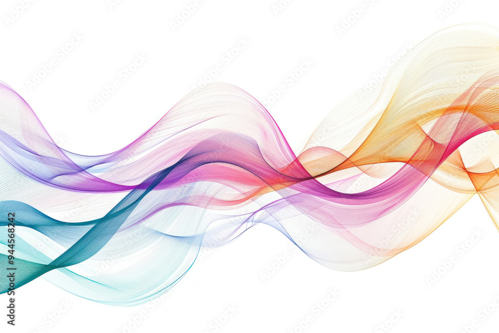 Colorful abstract wave  png overlay effect, transparent background