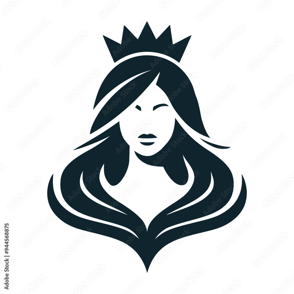 woman's face in a simple vector logo design icon. woman's face in a simple vector logo design icon.